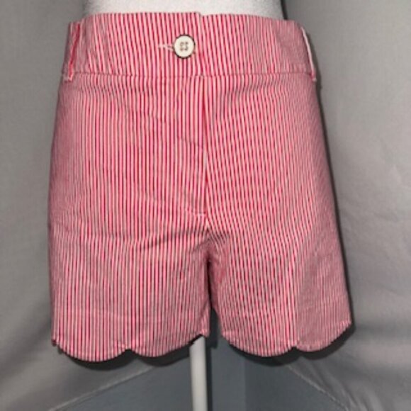 Crown & Ivy Ladies Watermelon and white striped shorts size 14 NWT. 4” inseam. S - Picture 4 of 12